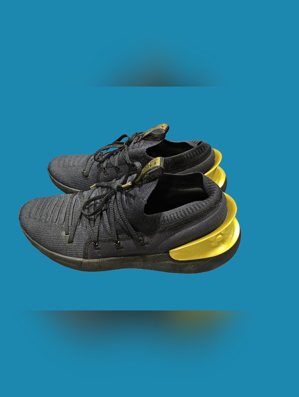 Under Armour Men's Phantom Black and Gold Sneakers